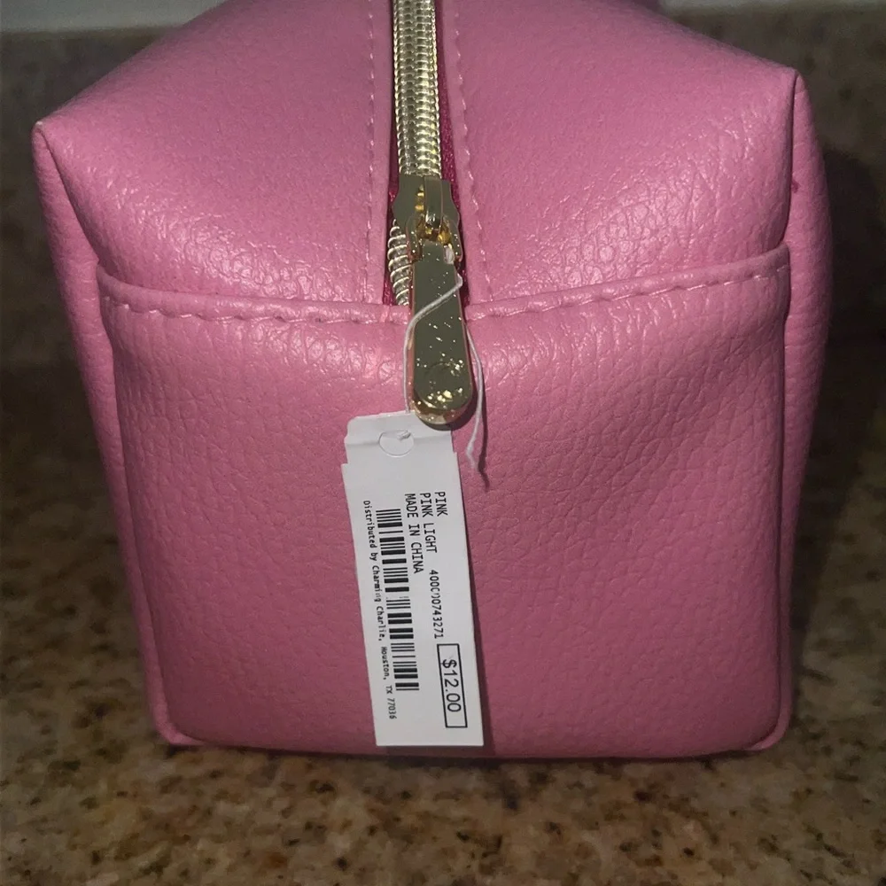 Charming Charlie Christmas Pink Snowman Cosmetic Bag‎